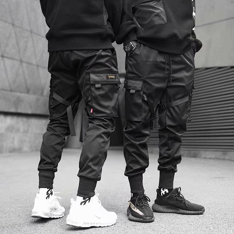 Pocket Power: Men's Ribbed Track Pants - Hip Hop Casual - Infinite Findings