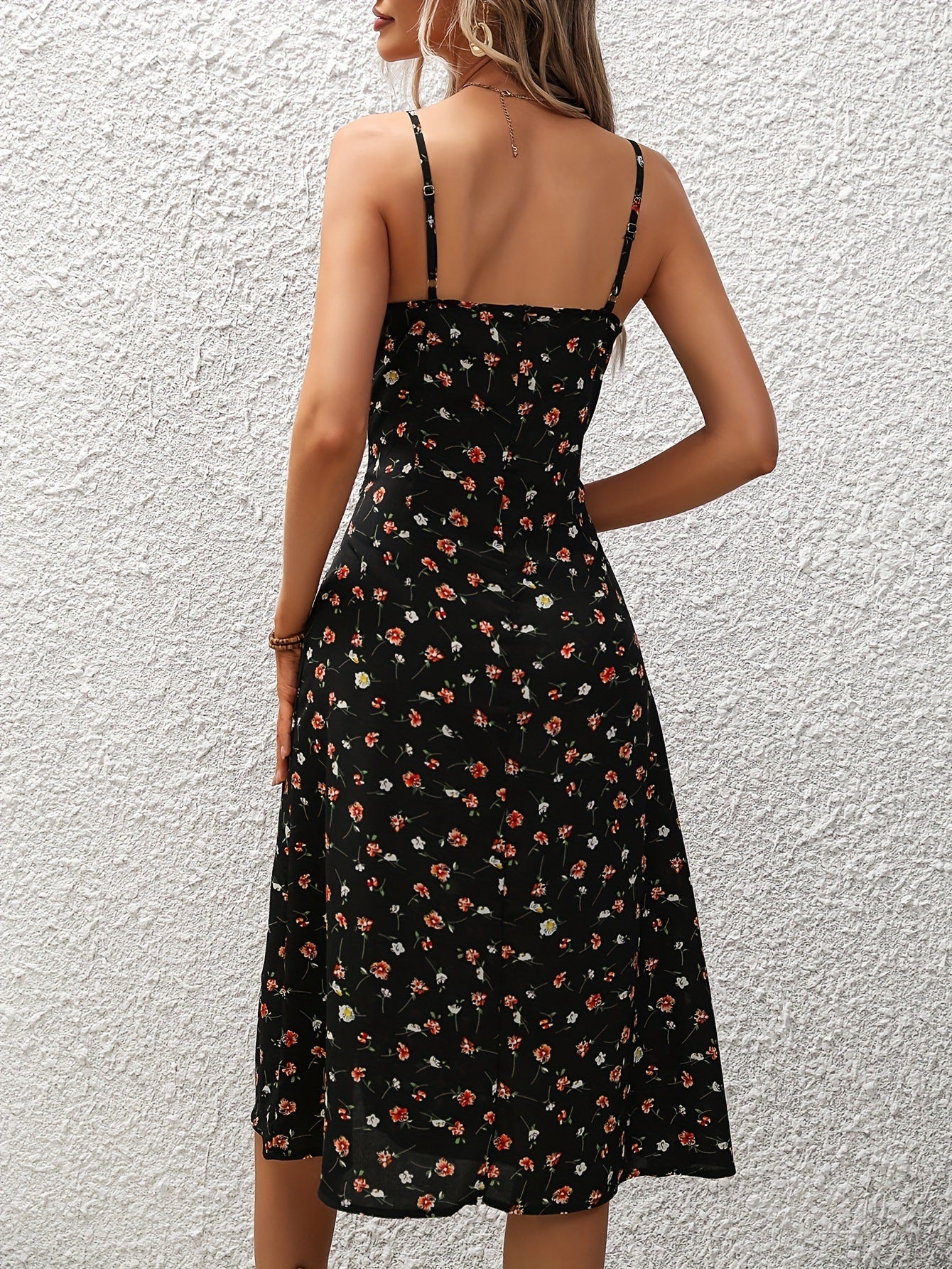 Retro Chic: Polka Dot Slit Dress - Summer Sensation - Infinite Findings