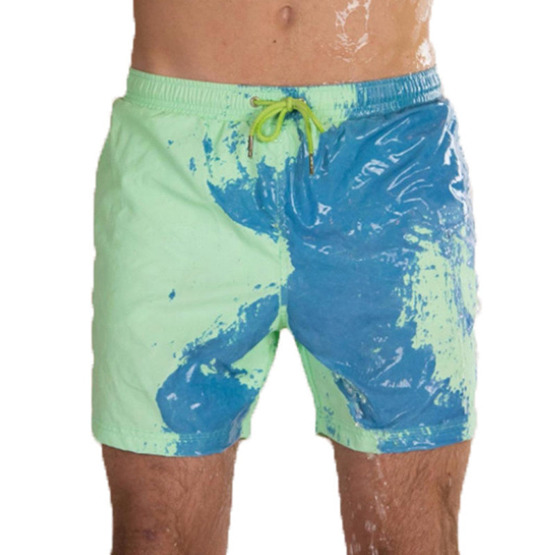 Magic Color Change: Men's Beach Shorts - Water-Activated Fun - Infinite Findings