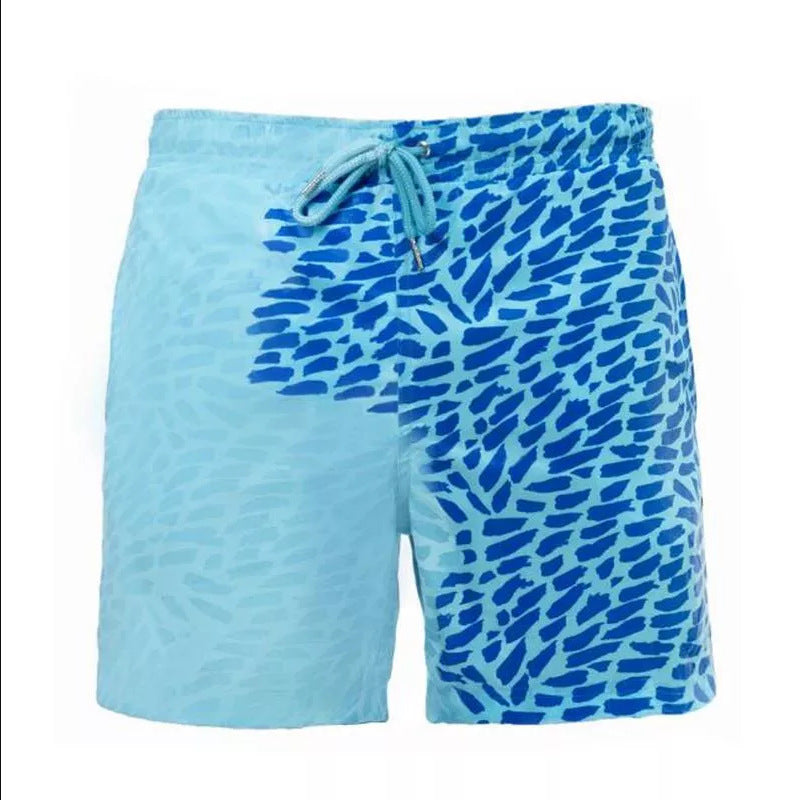 Magic Color Change: Men's Beach Shorts - Water-Activated Fun - Infinite Findings