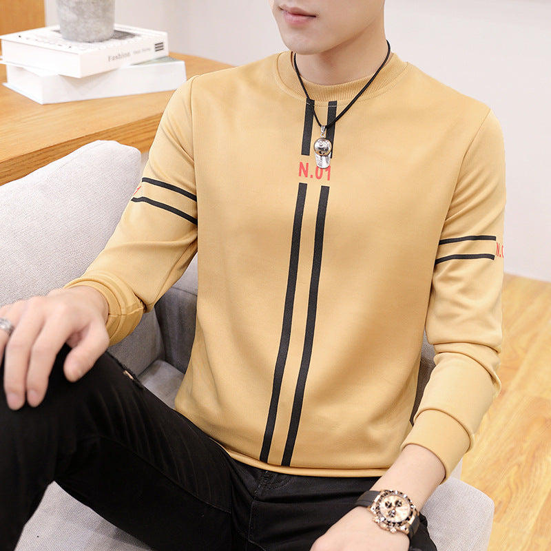 Casual Print Tee: Men's Round Neck Long Sleeve - Trendy & Comfortable. - Infinite Findings