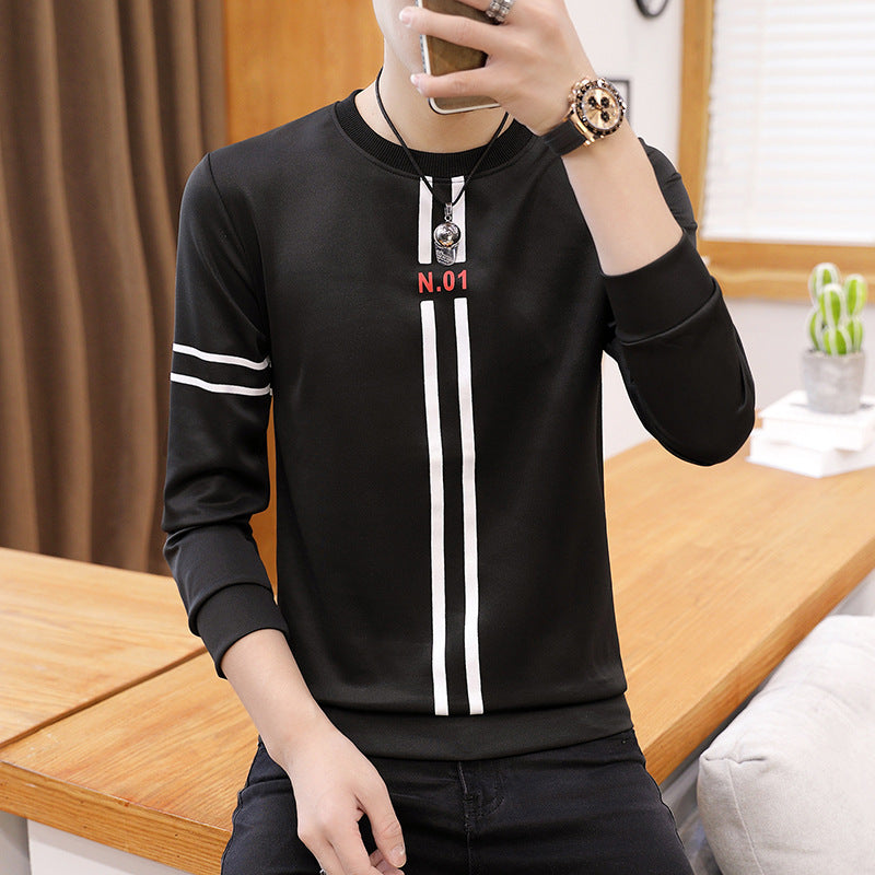 Casual Print Tee: Men's Round Neck Long Sleeve - Trendy & Comfortable. - Infinite Findings