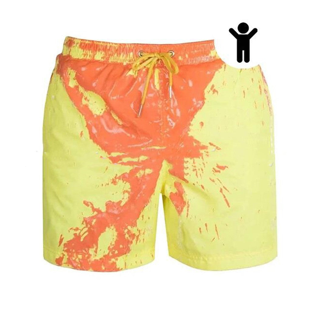 Magic Color Change: Men's Beach Shorts - Water-Activated Fun - Infinite Findings
