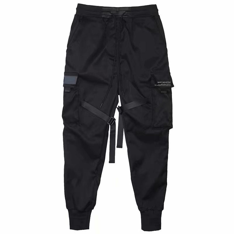 Pocket Power: Men's Ribbed Track Pants - Hip Hop Casual - Infinite Findings