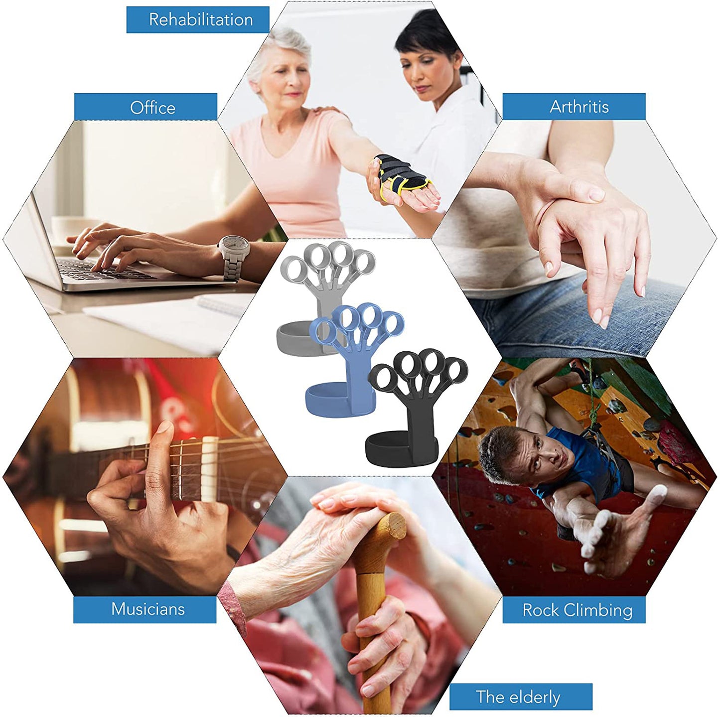 Grip Strength Pro: Silicone Finger Trainer - Exercise & Recover. - Infinite Findings
