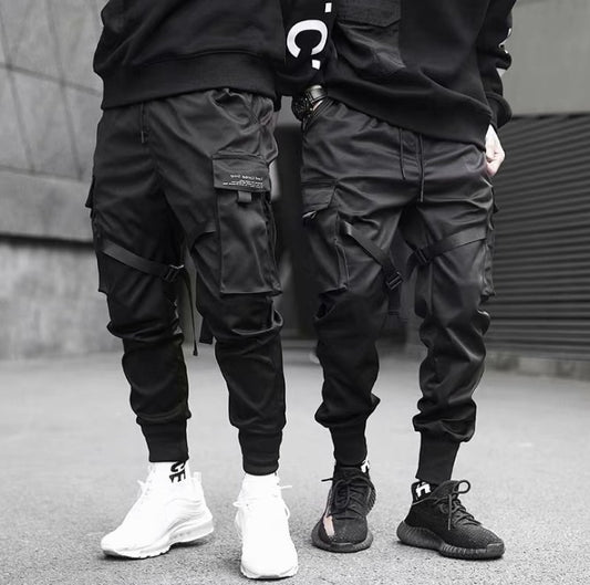 Pocket Power: Men's Ribbed Track Pants - Hip Hop Casual - Infinite Findings