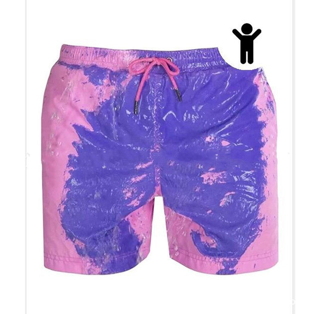 Magic Color Change: Men's Beach Shorts - Water-Activated Fun - Infinite Findings