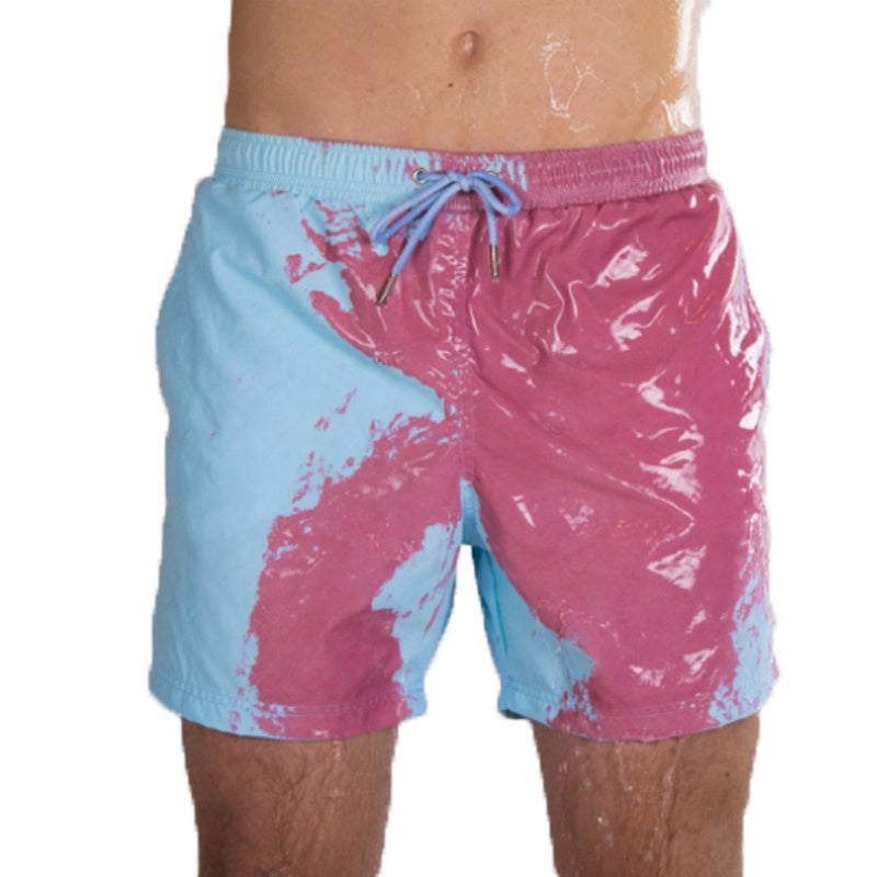 Magic Color Change: Men's Beach Shorts - Water-Activated Fun - Infinite Findings