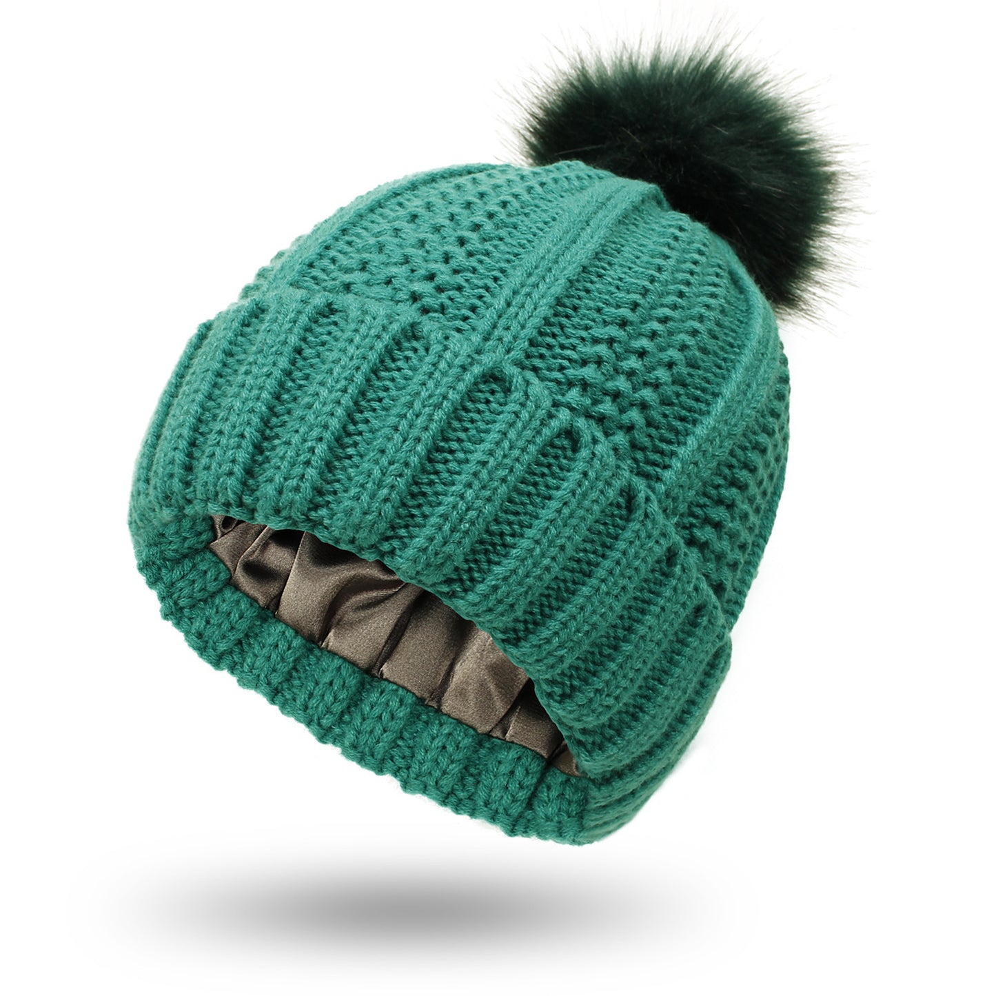 Style & Protect: Satin Lined Knit Hat - Warm, No Frizz - Infinite Findings