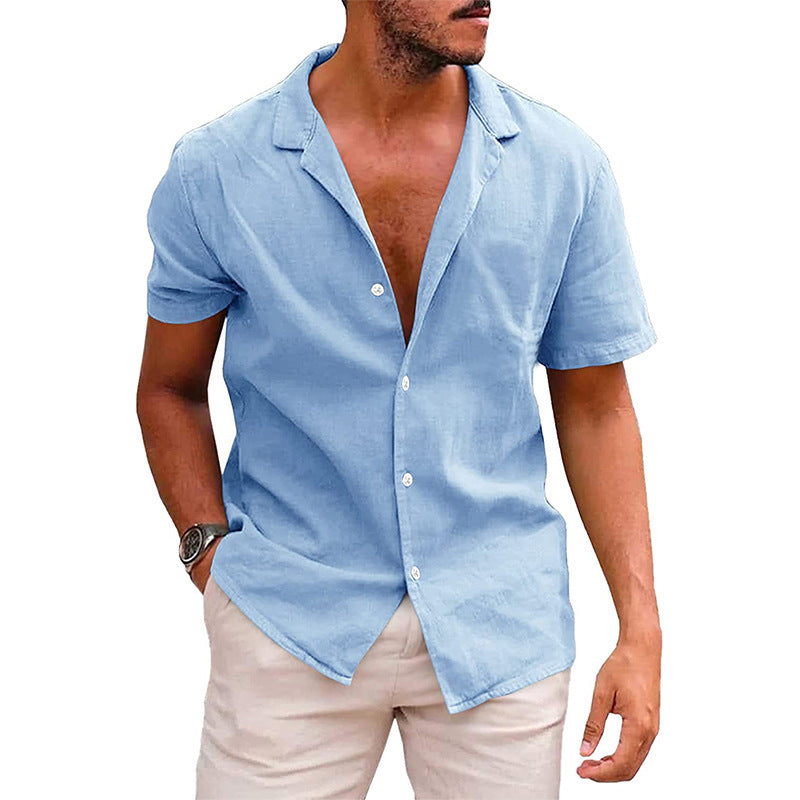 Summer Essential: Men's Linen Cotton Beach Shirt - Relaxed Style - Infinite Findings