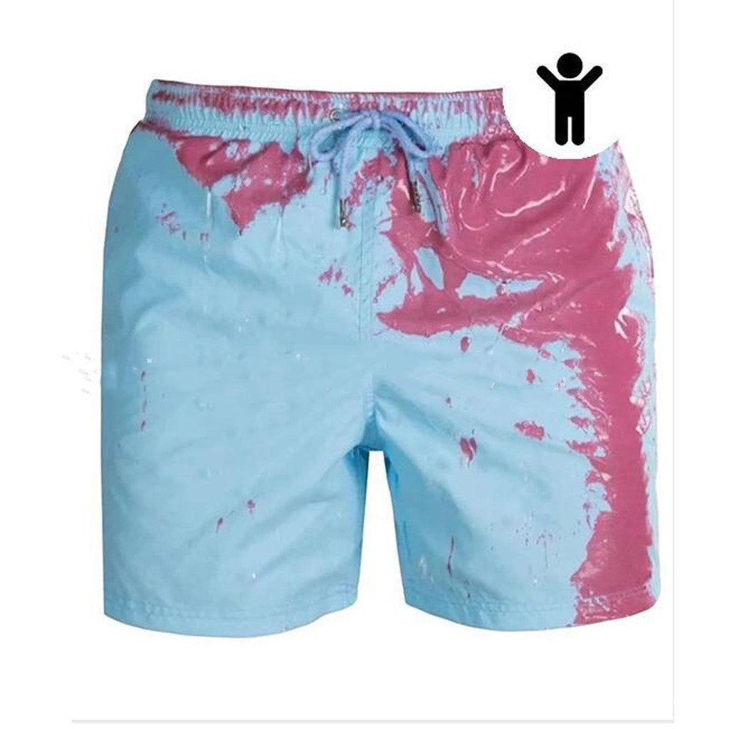 Magic Color Change: Men's Beach Shorts - Water-Activated Fun - Infinite Findings