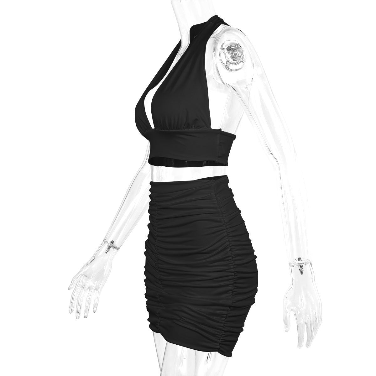 Sophisticated Halter and Skirt Two-Piece Set - Infinite Findings