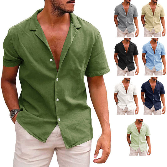 Summer Essential: Men's Linen Cotton Beach Shirt - Relaxed Style - Infinite Findings