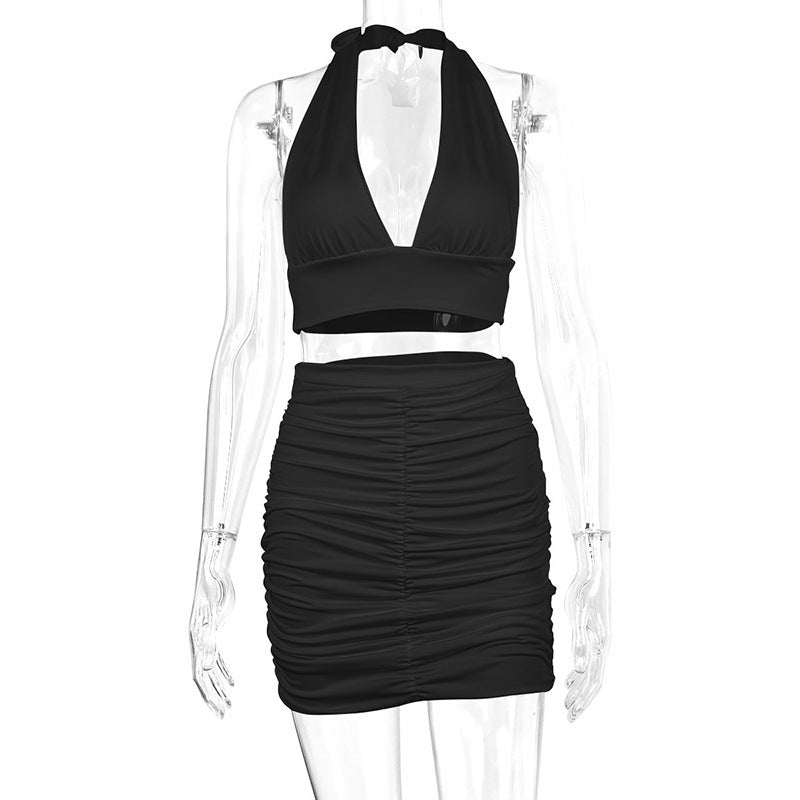 Sophisticated Halter and Skirt Two-Piece Set - Infinite Findings