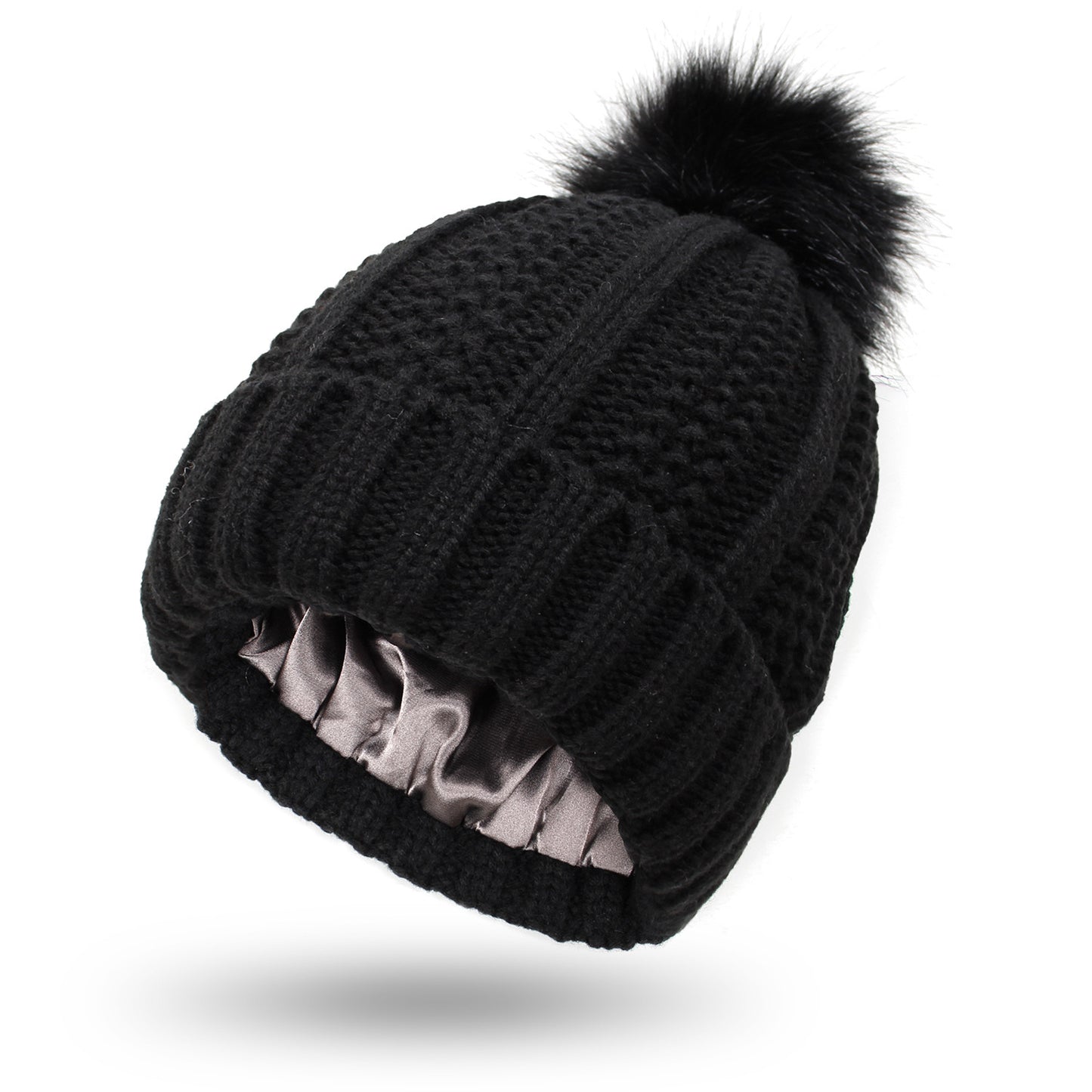 Style & Protect: Satin Lined Knit Hat - Warm, No Frizz - Infinite Findings