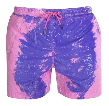 Magic Color Change: Men's Beach Shorts - Water-Activated Fun - Infinite Findings